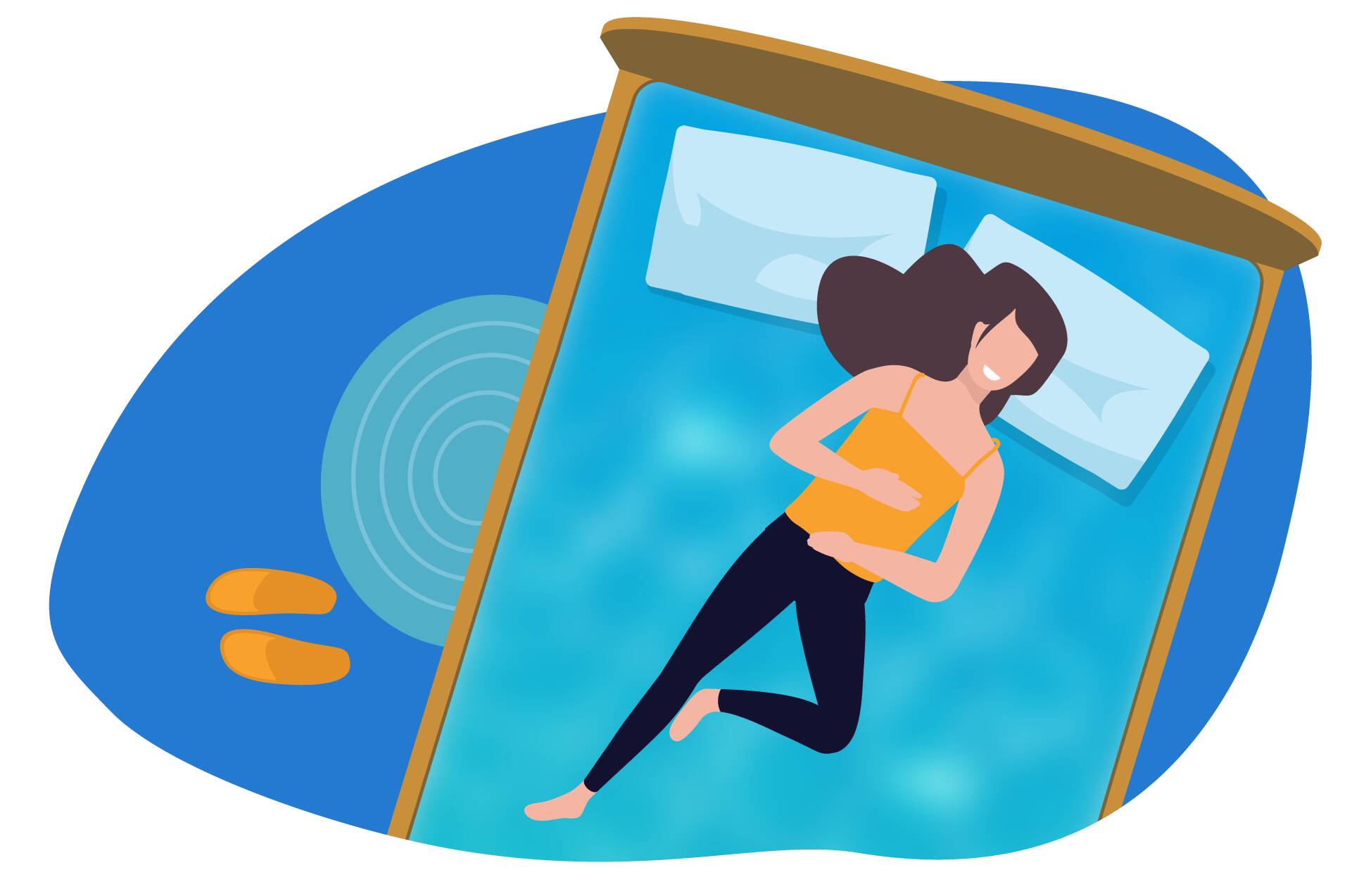 Wasserbettmatratze im Schlafzimmer