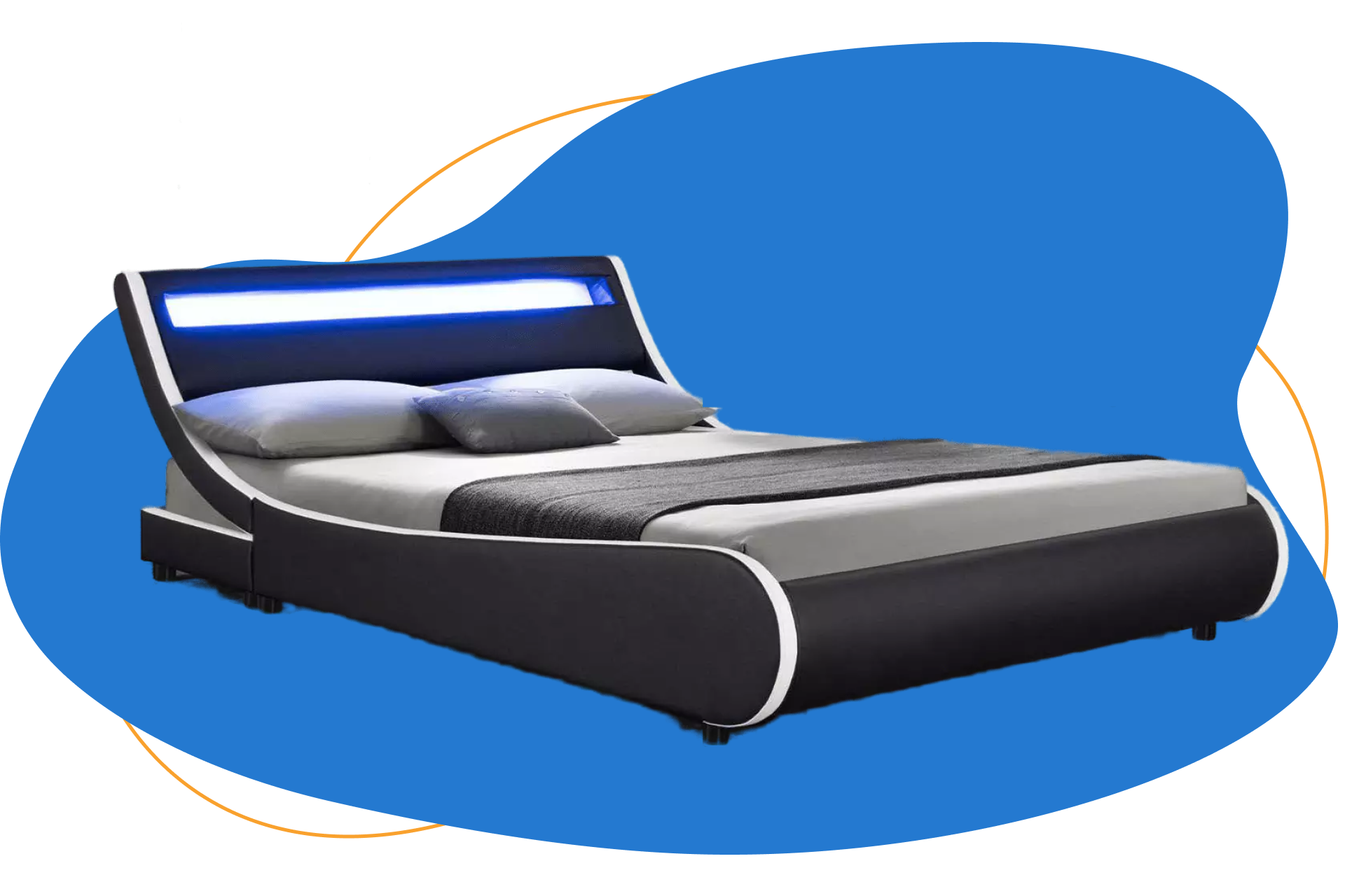 Juskys Polsterbett Valencia LED
