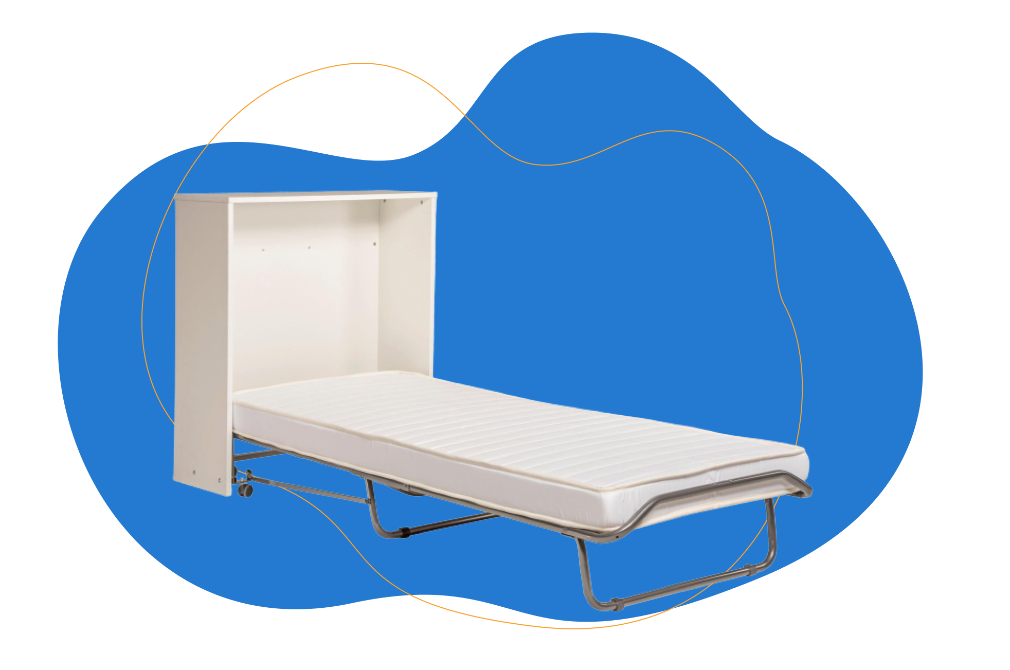 Kleines Wandklappbett vertikal