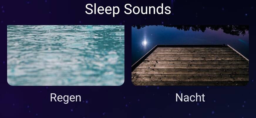 Die Auswahl an verschiedenen Melodien und Klängen ist in der App Sleep Sounds vielfältig – jedoch nur in der Pro-Version. Foto: © Sleep Sounds