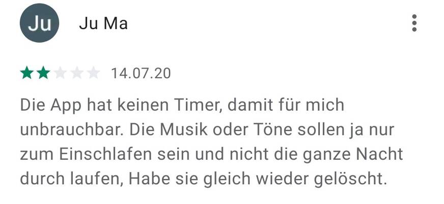 Wie bei jeder App gibt es auch bei dieser Anwendung einen kritisch eingestellten User. Foto: © Google Play Store
