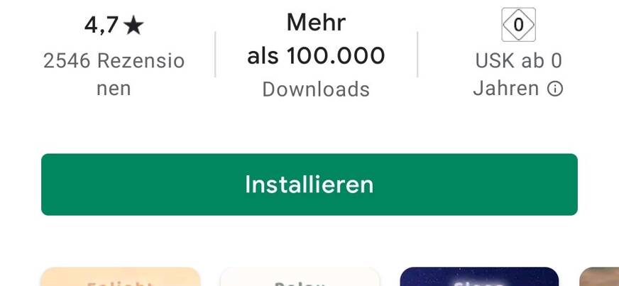 Dreaming Fox schneidet im Google Play Store mit einer guten Bewertung ab. Foto: © Google Play Store