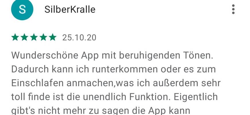 Die User finden die App ansprechend und effektiv zum Entspannen. Foto: © Google Play Store