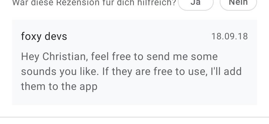 Der Entwickler geht direkt auf die Kritik ein und sucht nach einer Lösung. Foto: © Google Play Store