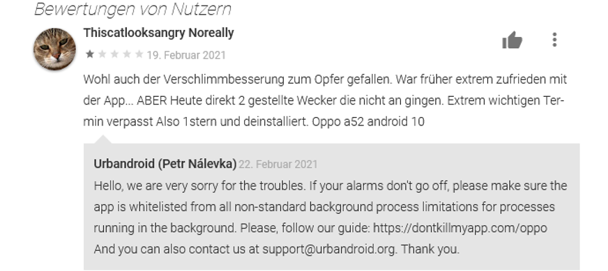 Neben vielen positiven Stimmen gibt es auch negative. Foto: © Google Play Store