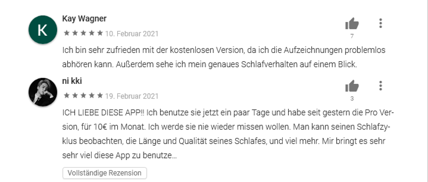 Die meisten Anwender sind zufrieden mit der App. Foto: © Google Play Store